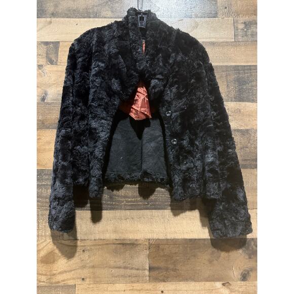 Ice Revolution Black Faux Fur Cropped Jacket – Women’s Size Small - Picture 2 of 7